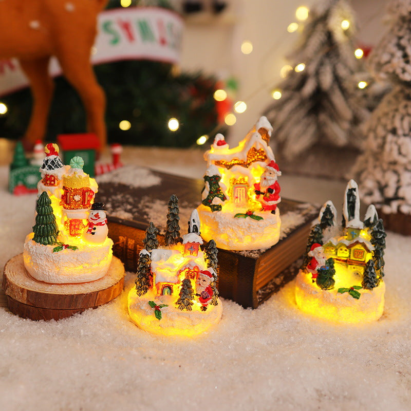 Christmas miniature lighting with snow scenes Stornfield