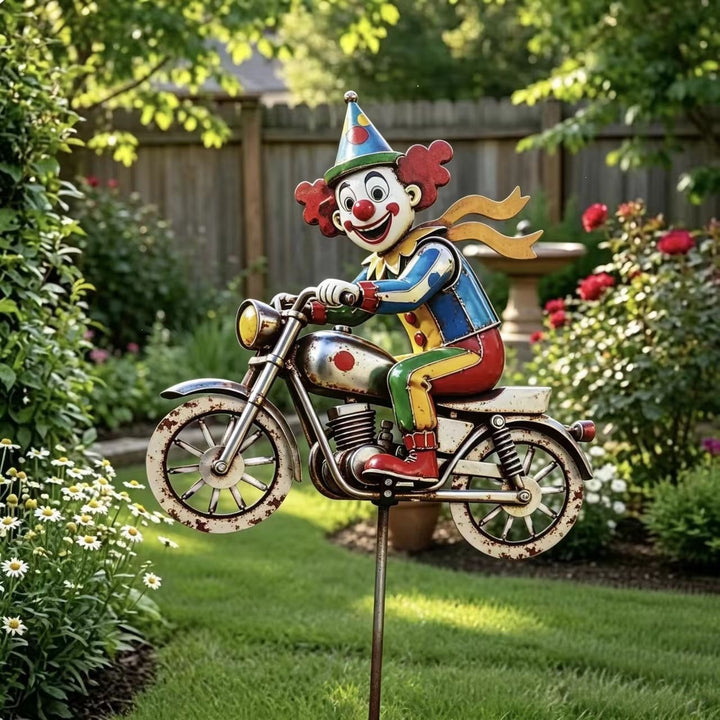 Garden Decor Clown Riding Motorcycle Stornfield