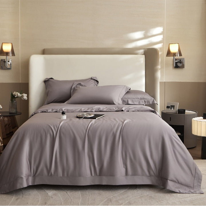 Luxury Sateen Duvet Cover Bedding Set with Hidden Zipper and Pillow Shams