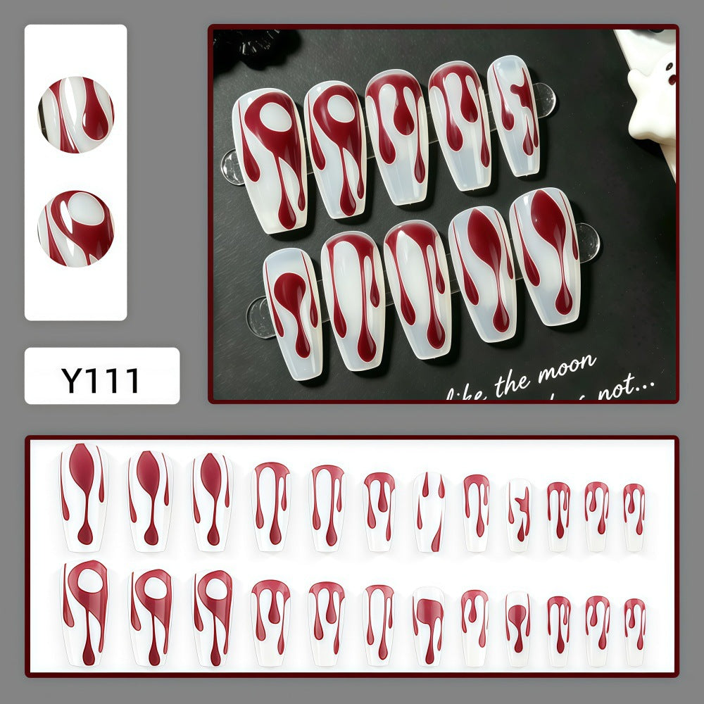 Creative artificial nails with droplet pattern Stornfield