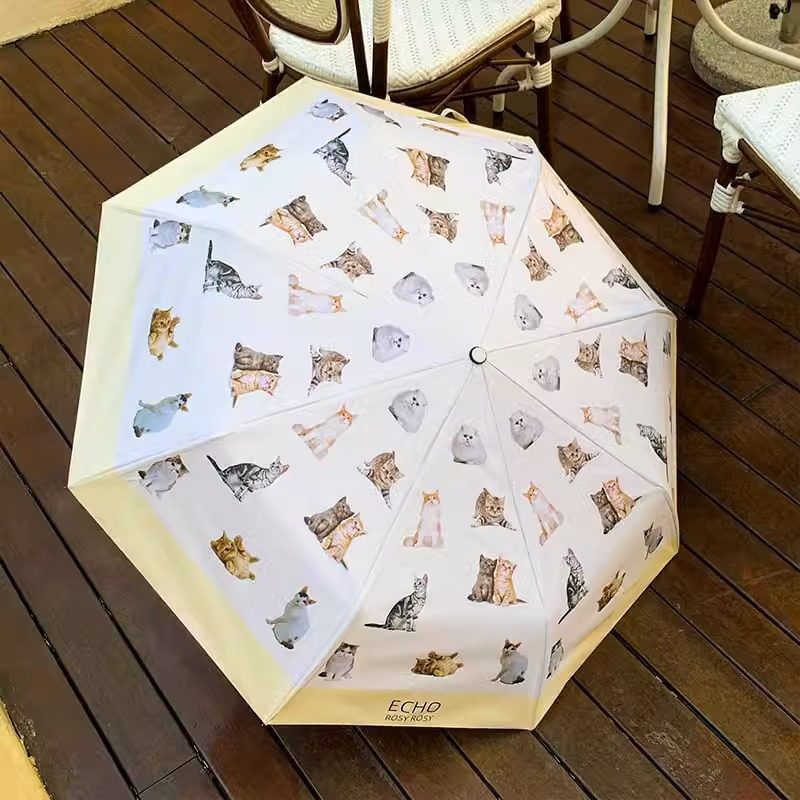 Ladies folding umbrella with playful animal design Stornfield