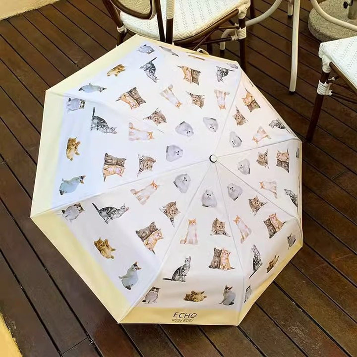 Ladies folding umbrella with playful animal design Stornfield