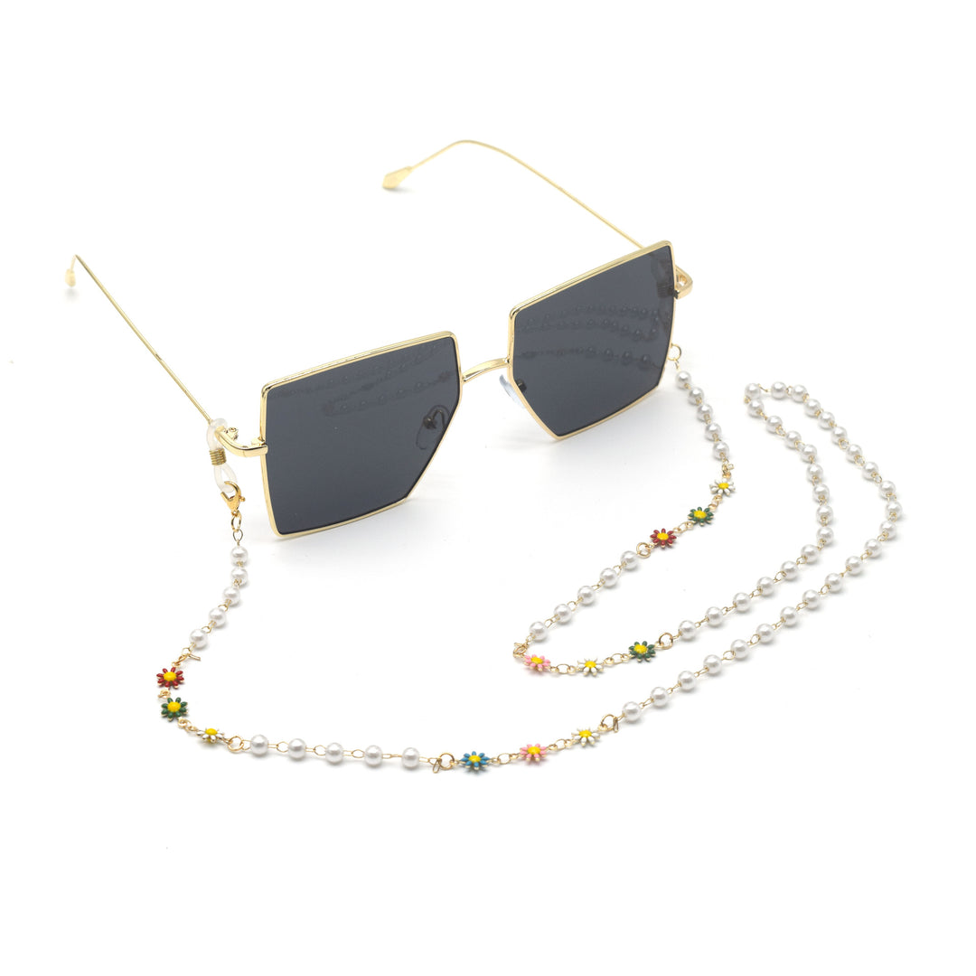 Elegant Pearl and Colorful Gemstone Eyewear Chain Stornfield