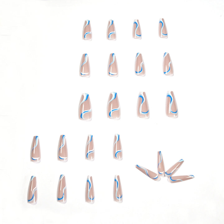 Creative Nail Extensions with Wave Pattern Stornfield