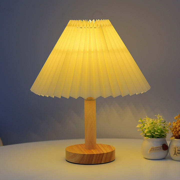 Modern Table Lamp with Pleated Shade