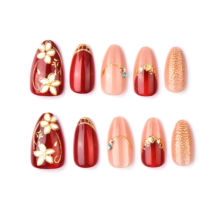 Decorative Floral Design Press-On Nails Stornfield