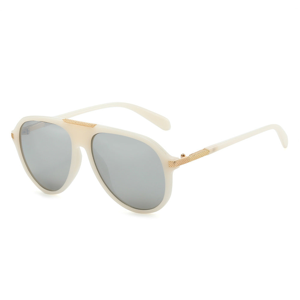 Oversized Aviator Sunglasses with Metallic Accents Stornfield