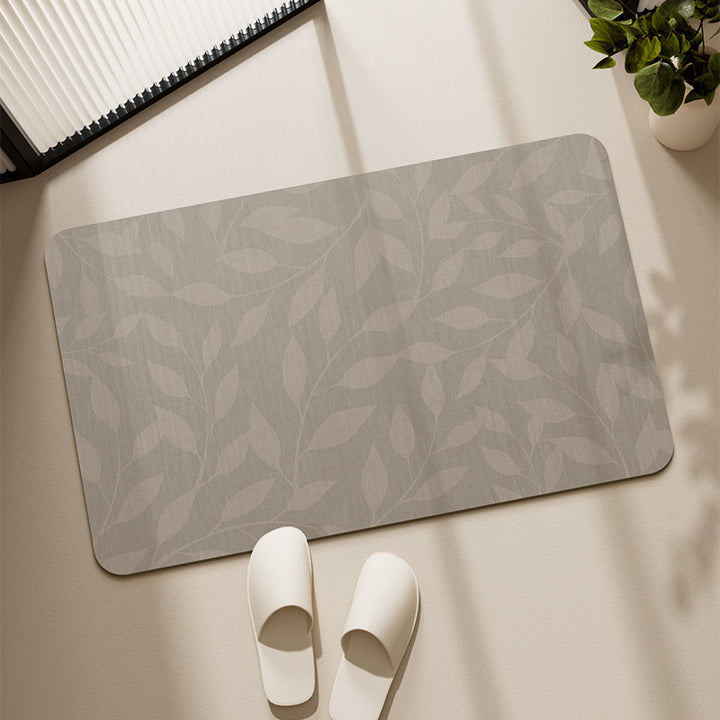 Modern Tropical Leaf Pattern Area Mat Stornfield