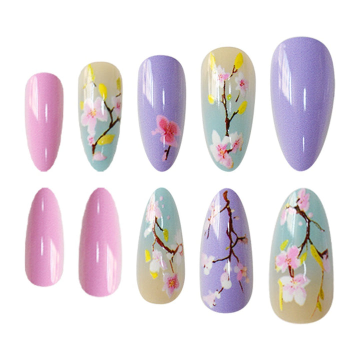 Artistic Floral Press-On Nail Enhancements Stornfield