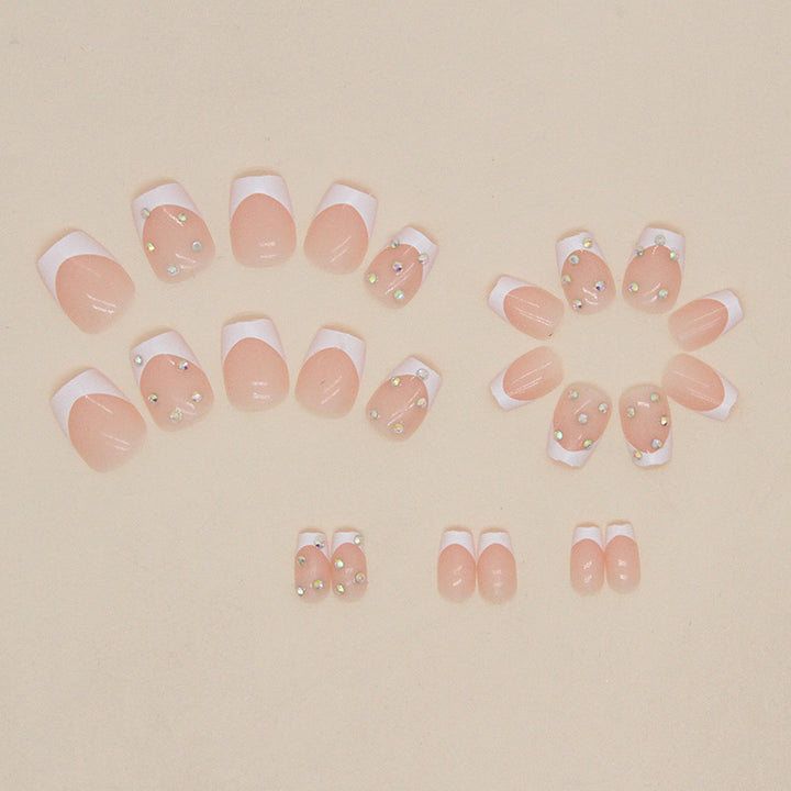 Elegant Rhinestone French Tip Nail Art Stornfield