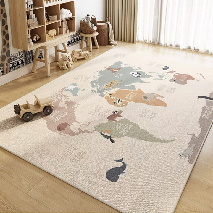 Children's Playful Cat-Themed Area Rug Stornfield