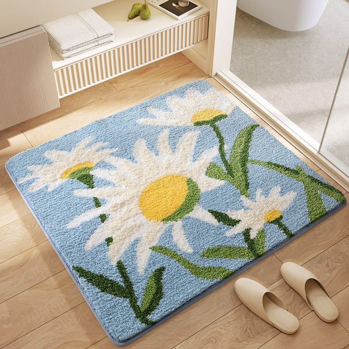 Decorative Floral Pattern Bath Rug