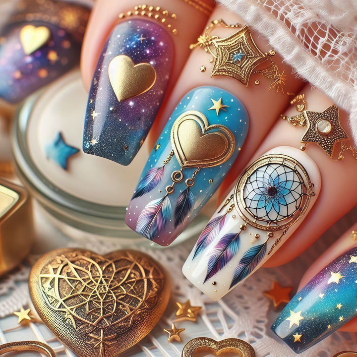 Dreamcatcher motif artificial nails Stornfield