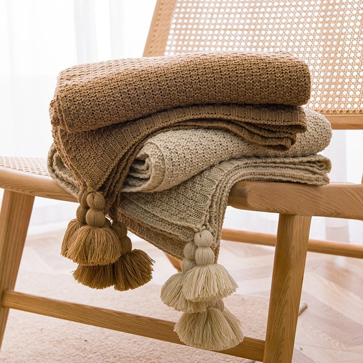 Textured Knit Throw Blanket