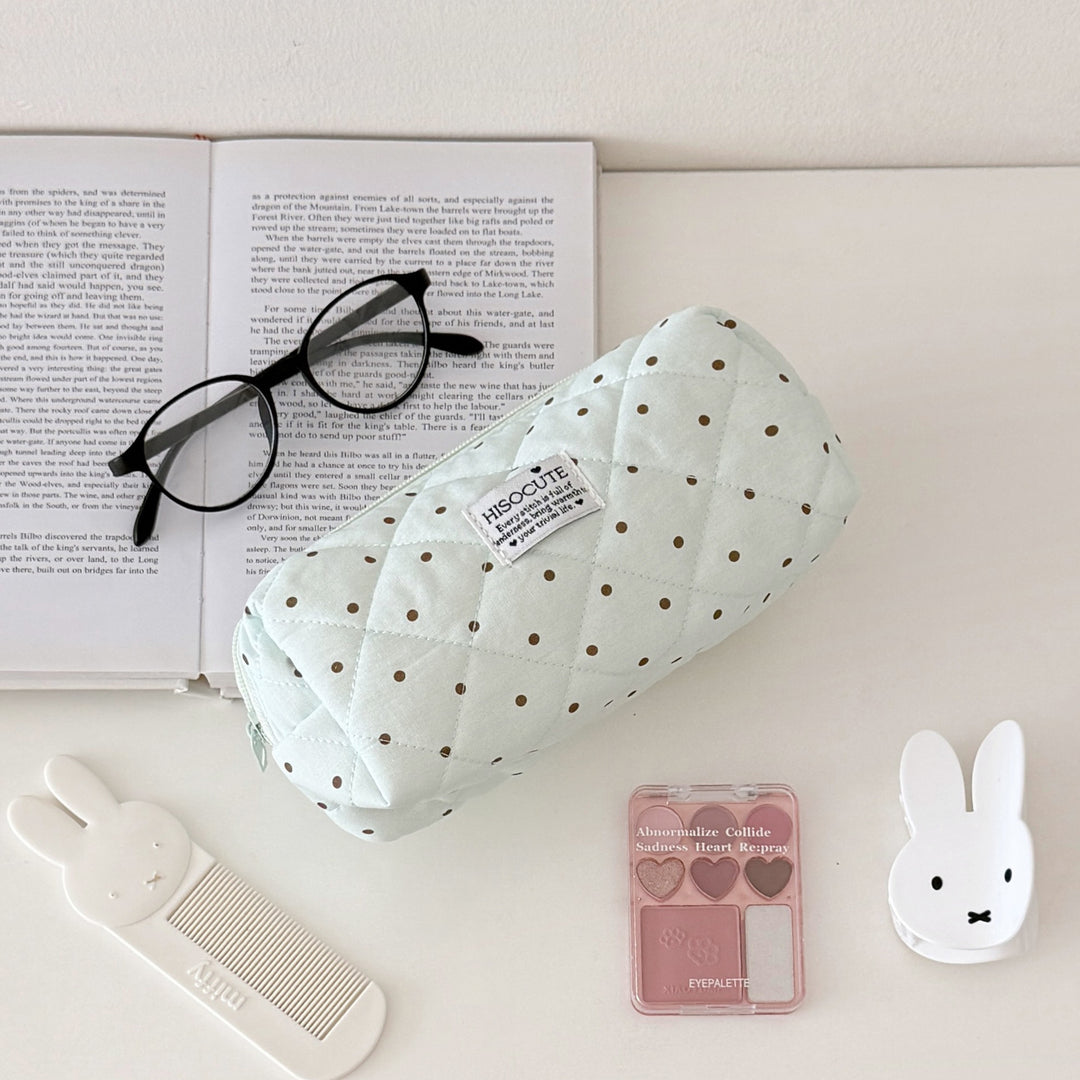 Quilted Cosmetic Pencil Case