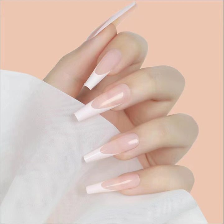 Acrylic Nail Set with Elegant Tips and Stylish French Design Stornfield