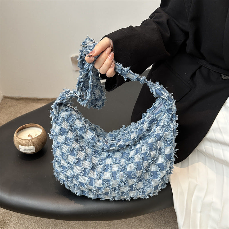 Textured Woven Shoulder Bag