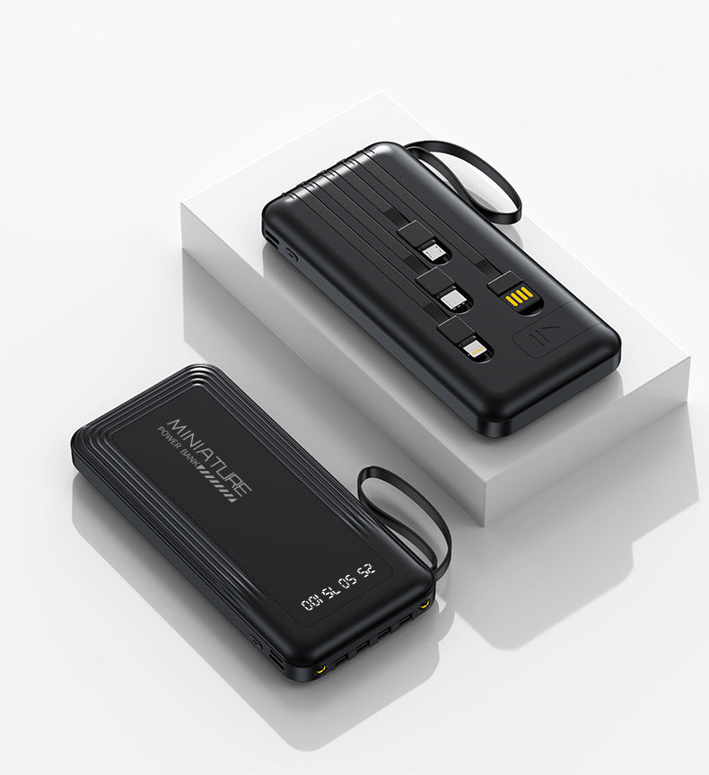 Mini power bank with integrated multifunction charging cable Stornfield