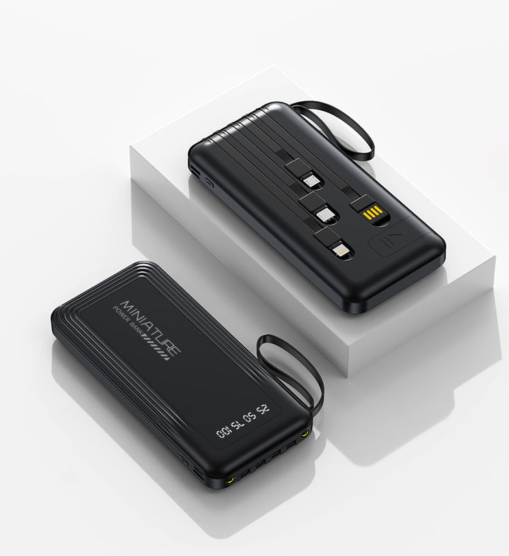 Mini power bank with integrated multifunction charging cable Stornfield