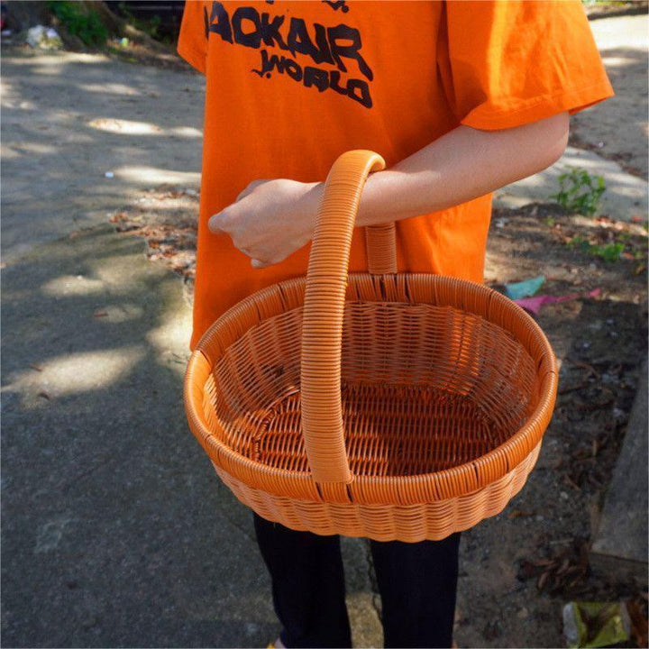 Handwoven Round Wicker Storage Basket Stornfield