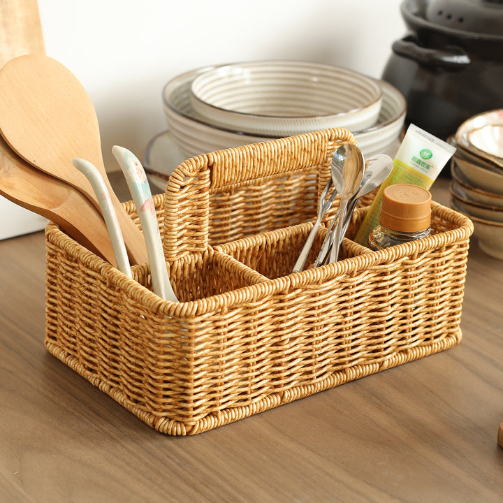 Unisex storage basket with compartments and practical carrying handle Stornfield