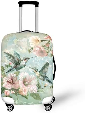 Unisex nano elastic suitcase cover with horse and sunflower motif, stretchable stretch protection for hard shell trolley with zipper Stornfield