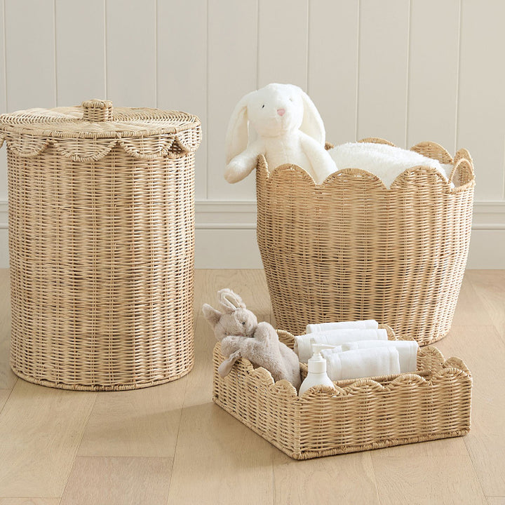 Stylish organizer basket with wavy edge Stornfield