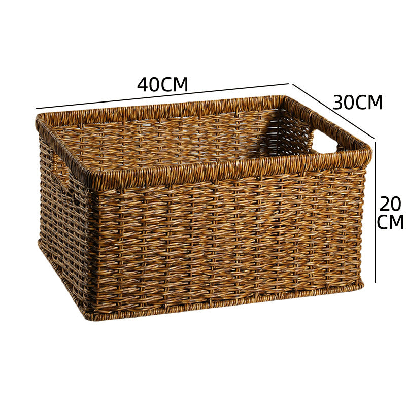 Handcrafted Rectangular Wicker Storage Bin Stornfield