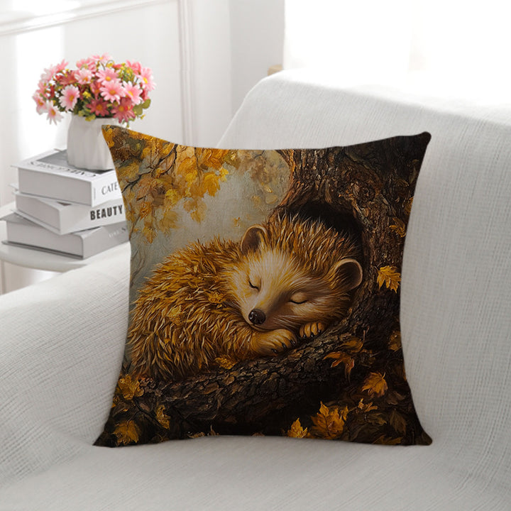 Artistic Hedgehog Print Cushion