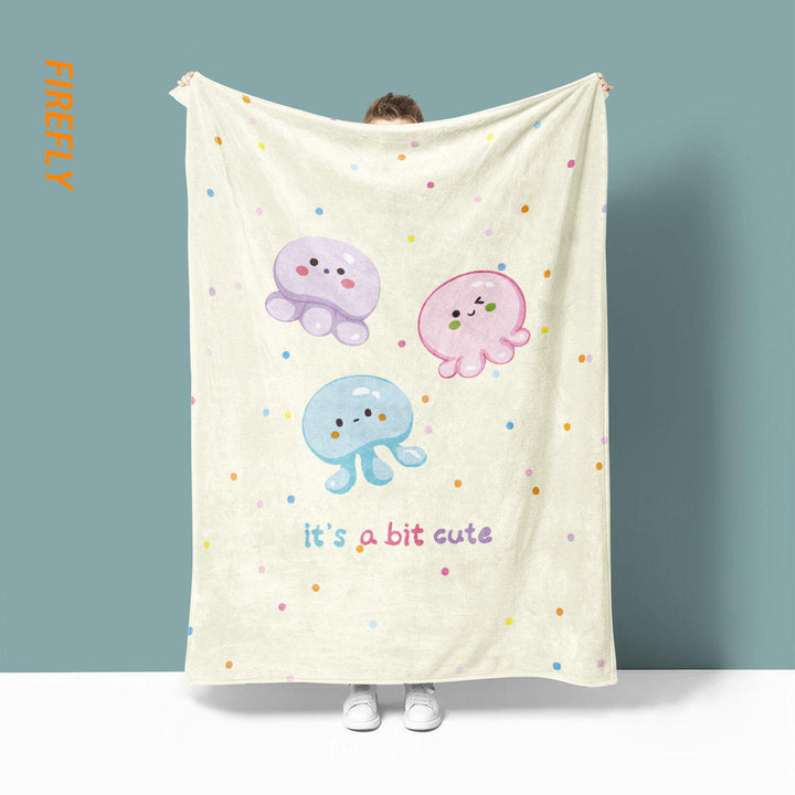 Playful Jellyfish-Themed Fleece Blanket