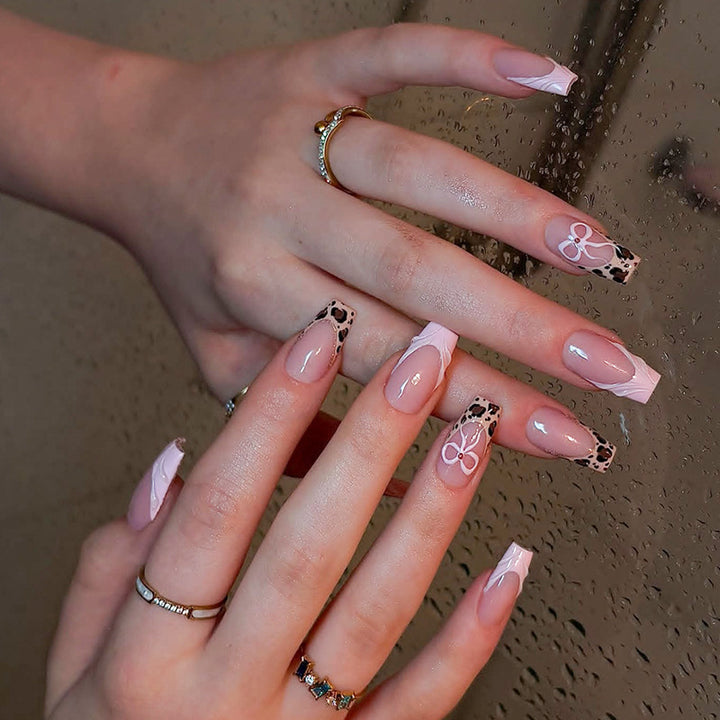 Artificial Nail Set with Cute Panda Design and Gloss Finish Stornfield