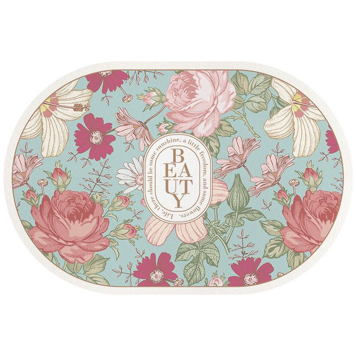 Floral Patterned Area Mat