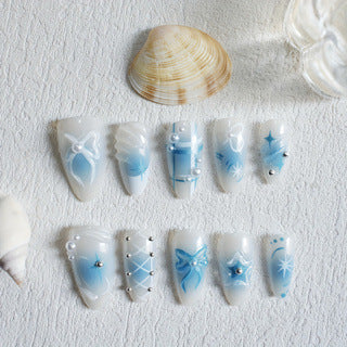 Decorative Press-On Nail Art Set with Unique Designs Stornfield