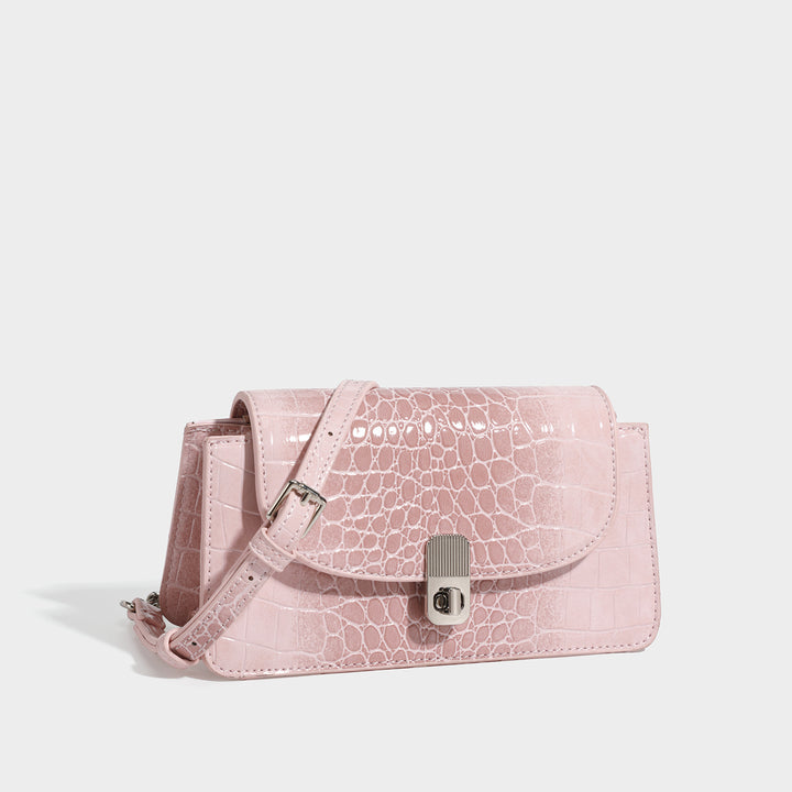Stylish Crocodile-Embossed Crossbody Bag
