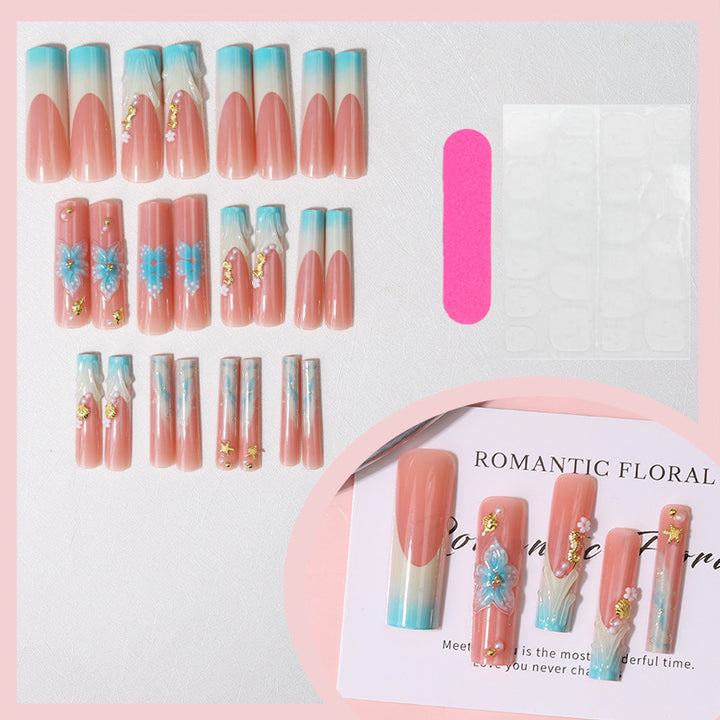 Floral Decorative Press-On Nail Set Stornfield
