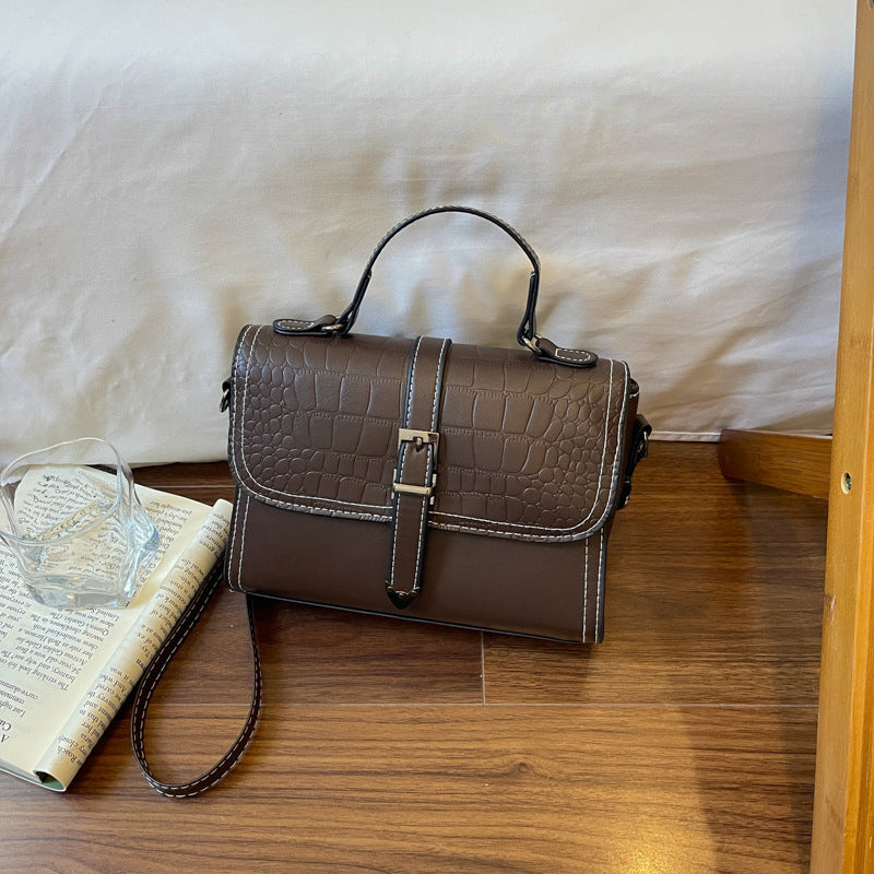 Vintage Crocodile Pattern Handbag