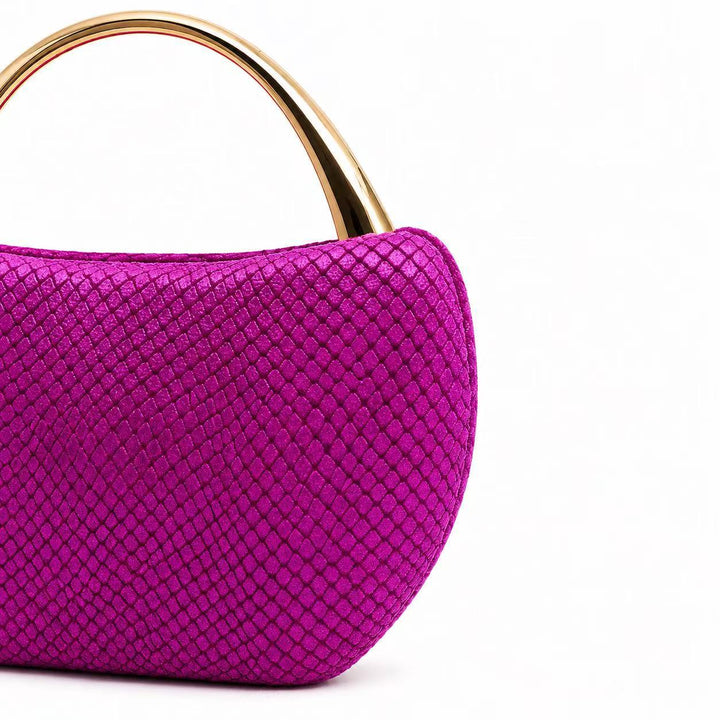 Textured Snakeskin Handheld Clutch