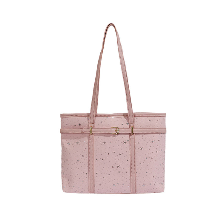 Star-Patterned Canvas Tote Bag