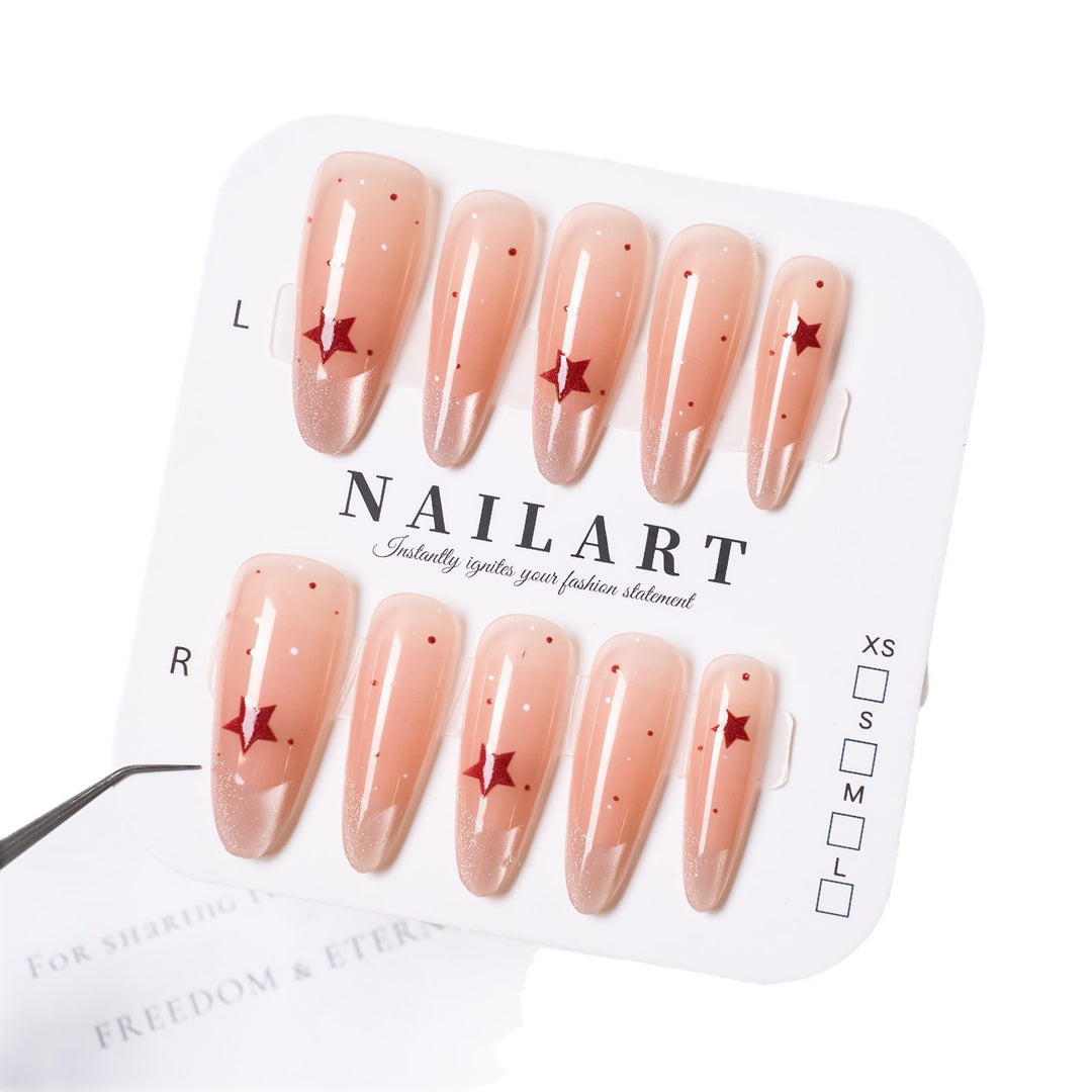 Long Stiletto Press-On Nails with Star Accent Stornfield