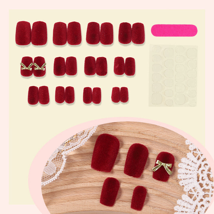 Velvet Press-On Nail Set Stornfield