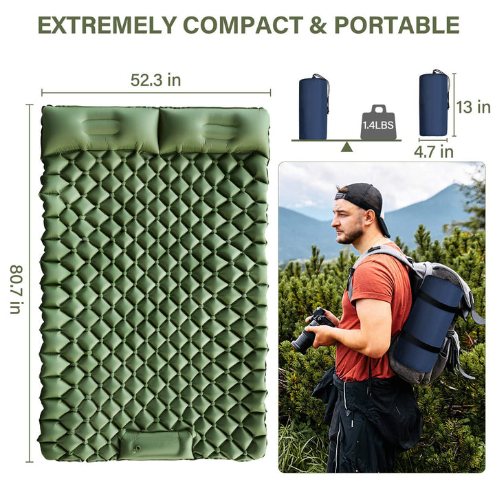 Premium Sleeping Mat With Integrated Headrest And Comfort Zone Stornfield