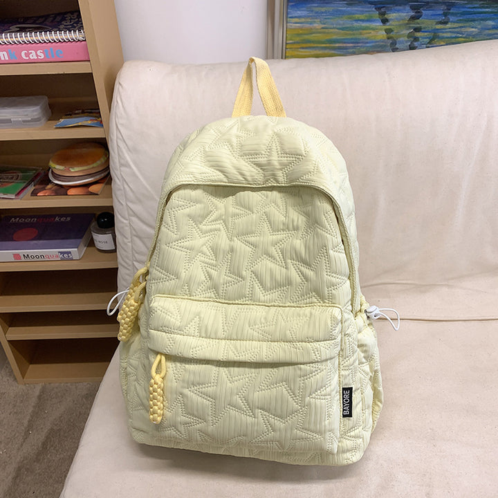 Quilted Backpack with Decorative Charm Stornfield