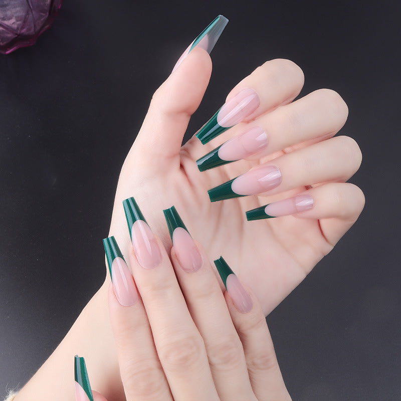 Elegant Stiletto Press-On Nail Set with Two-Tone Design Stornfield