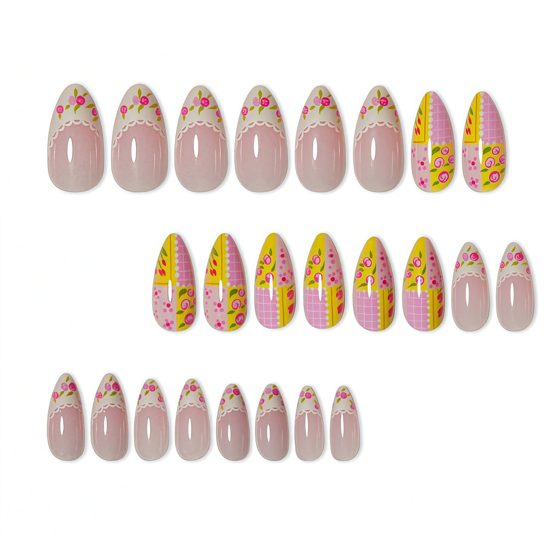 Decorative Floral Press-On Nail Art Stornfield