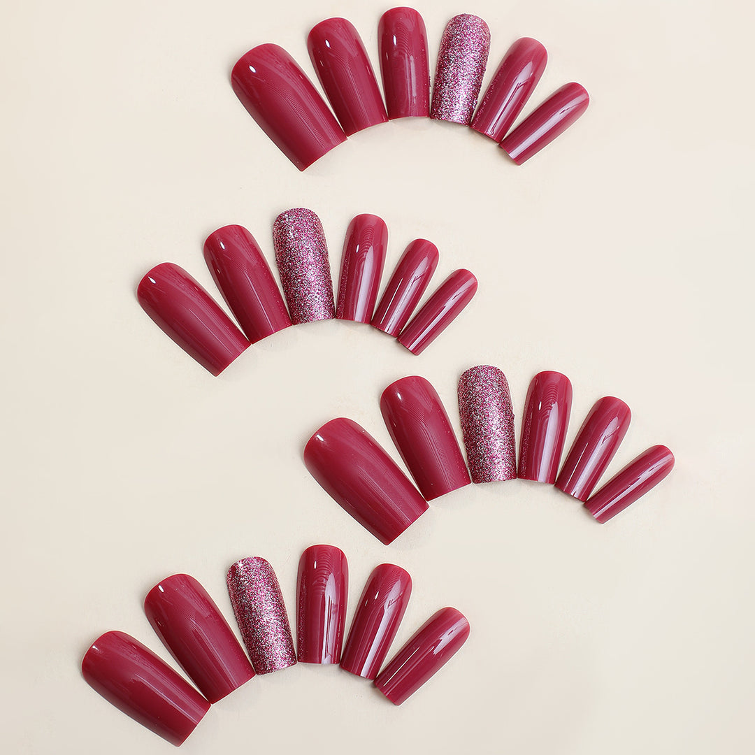 Decorative Press-On Nail Set with Glittered and Classic Designs Stornfield