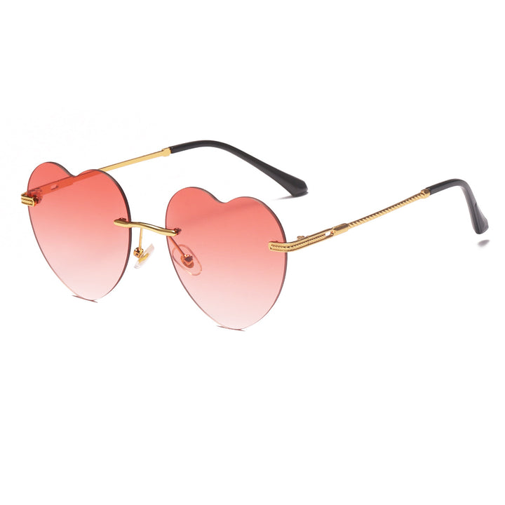 Women's Heart-Shaped Sunglasses with Mirrored Lenses and Gold Frame Stornfield