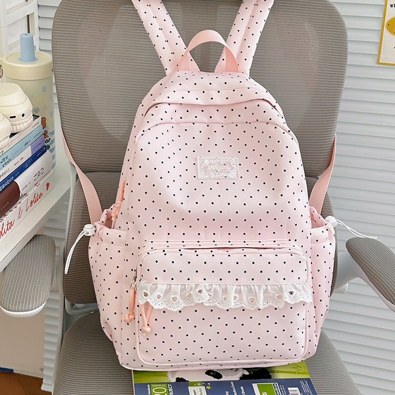 Playful Polka Dot Printed Backpack Stornfield