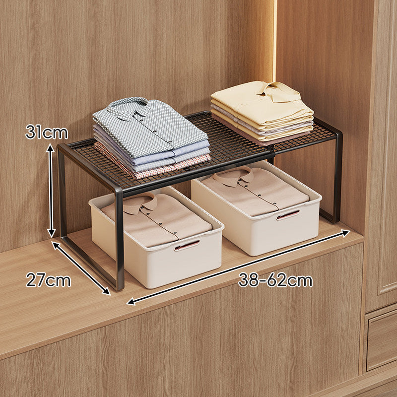 Adjustable Mesh Shelf Riser for Closet Countertop and Cabinet