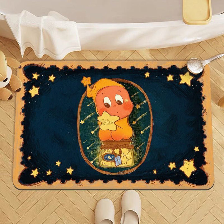 Playful Cartoon Character Bath Mat