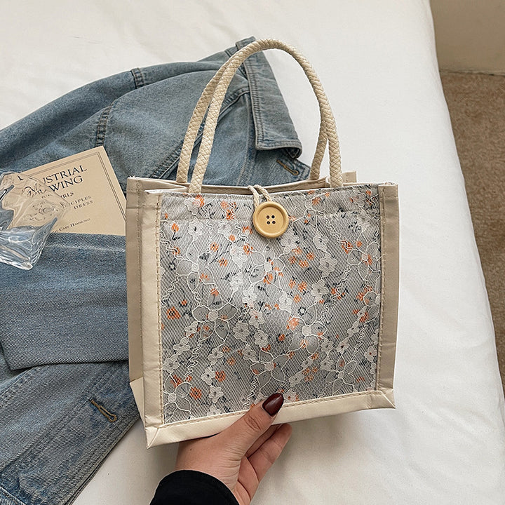Floral Motif Handcrafted Tote Bag
